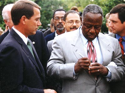 John Boehner Getting an Autograph from Hank Aaron